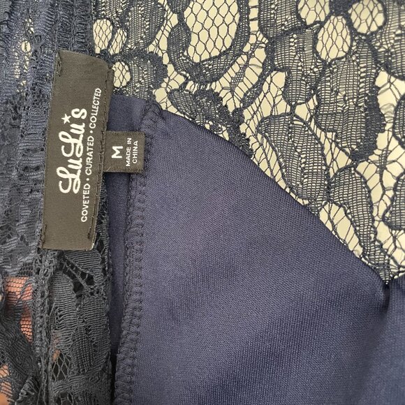 Lulus Lace Maxi Dress in navy - Picture 14 of 15